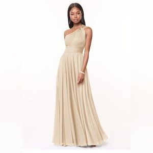 Elegant One-Shoulder Cream Dress NWT size 14